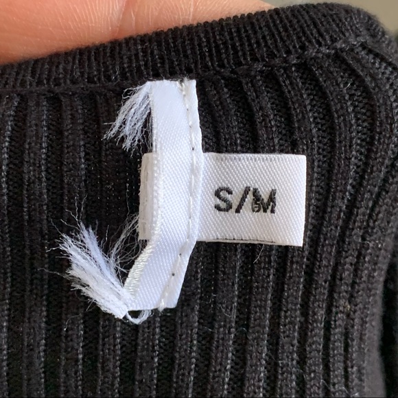 Princess Polly Lucia Black Ribbed Long Sleeve V Neck O Ring Cutout Mini Dress - Picture 11 of 12